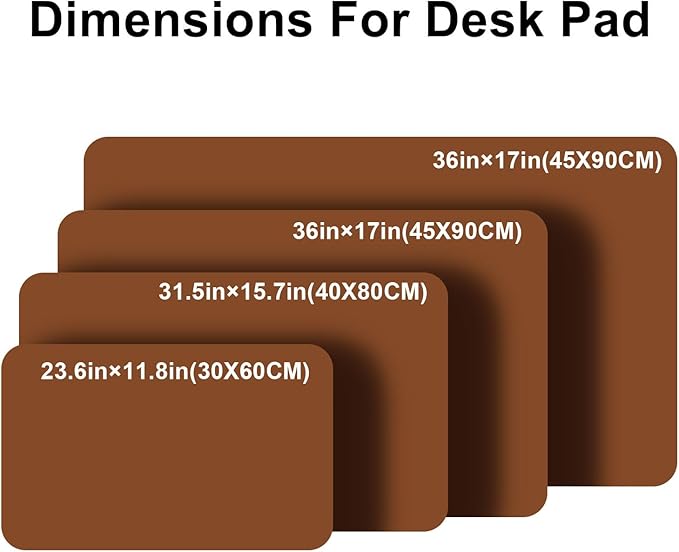PU Leather Desk Pad Protector Gaming Mouse Pad Non Slip Desk Mat for Keyboard and Mouse Waterproof Desk Writing Pad for Office and Home Desk Accessories(Brown, 47.2 * 17.7)