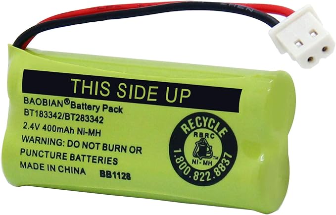 BT183342/BT283342 2.4V 400mAh Ni-MH BT166342/BT266342 BT162342/BT262342 Cordless Phone Pack CS6709 CS6609 CS6509 CS6409 EL52100 EL50003 (3 Pack)