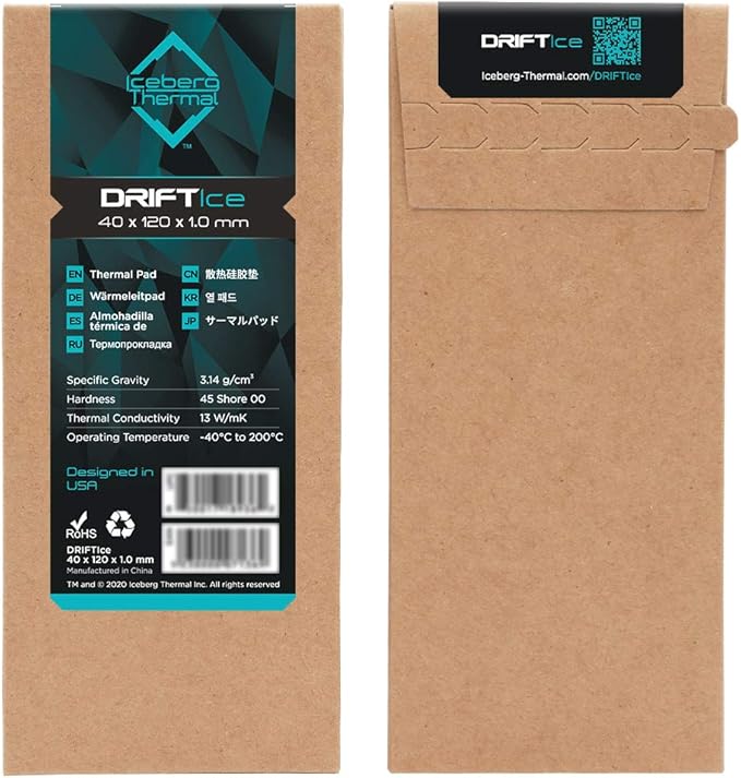 Iceberg Thermal DRIFTIce Thermal Pad 120mm x 40mm (1.0mm) (13 W/mK)