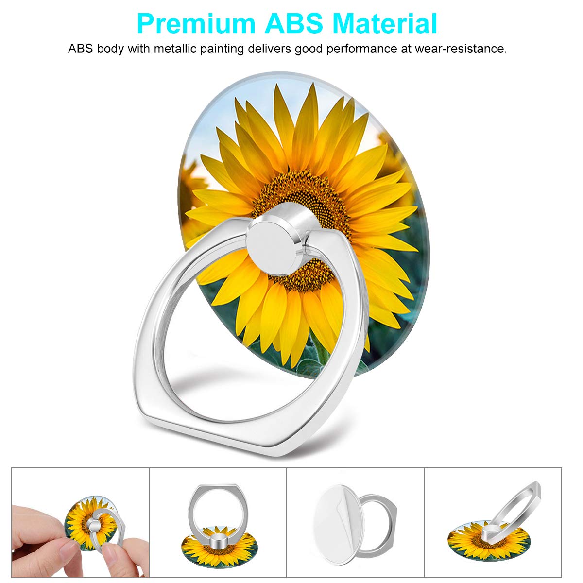Bonoma Cell Phone Ring Holder Stand,3 -Pack 360 Rotation Sunflowers