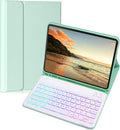 Keyboard Case for Galaxy Tab A9+/A9 Plus 11 Inch 2023, Slim Lightweight 7 Color Rainbow Backlight Detachable Magnetic Bluetooth Keyboard Cover with S Pen Holder,Mint Green