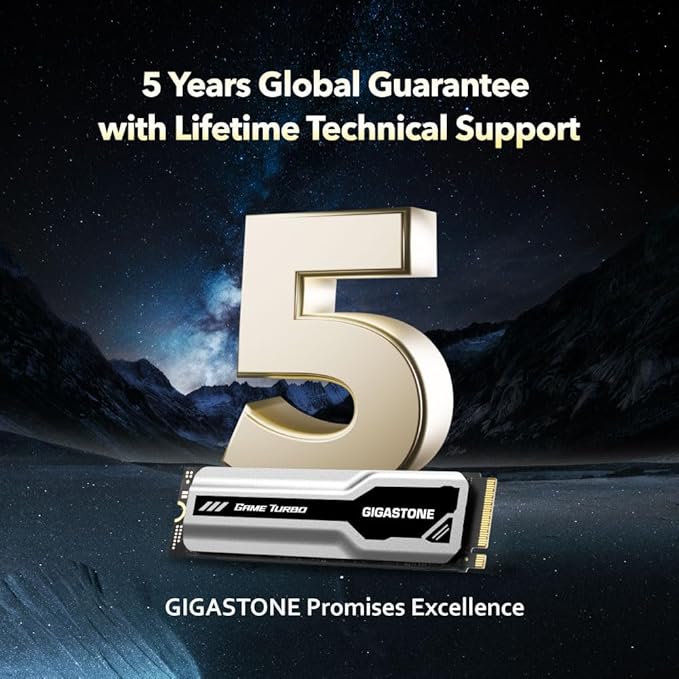 Gigastone M.2 SSD 500GB PCIe 3.0 NVMe SSD 3,000MB/s Internal Gaming Solid State Hard Drive Turbo Speed Heatsink Cooling Heat Dissipation PC Laptop Storage for Gamers Video Editing Creators