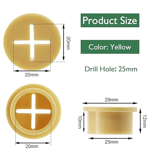 10Pcs Desk Grommet, 1" (25mm) Yellow Silicone Cord Hole Cover, Flexible Rubber Wire Grommets, Wall Grommets for Cables Management, Table, Countertop, Cabinets and Furnitures Wire Organizer
