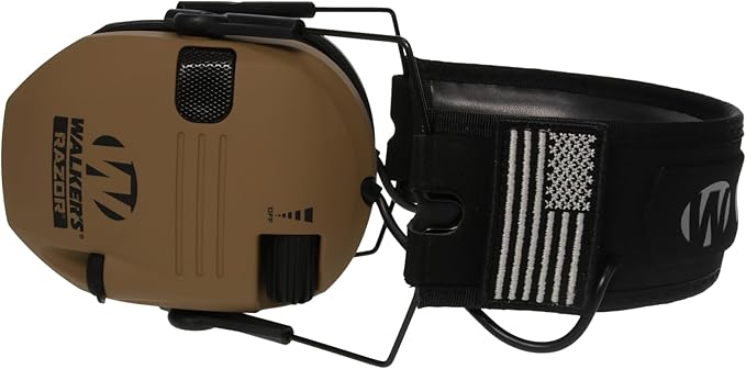 Walker's Razor Slim Ultra Low Profile Compact Design Adjustable Range Shooting Hunting Hearing Protection Electronic Earmuffs