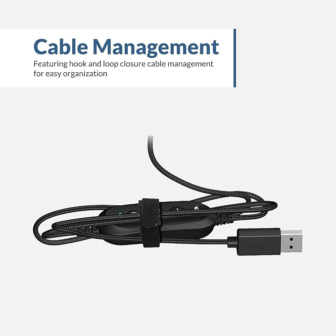 Cyber Acoustics Stereo USB Headset (AC-5008A), in-line Controls for Volume & Mic Mute, Adjustable Mic Boom for PC & Mac, Perfect for Classroom or Home