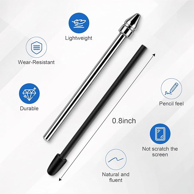 No Wore Out Titanium Alloy Replacement Fine Tips 1 Pcs & 10 Pcs Soft Felt Nibs Combo Set fit for Kindle Scribe Basic and Premium Pens Digital Pen, Smooth Ballpoint Note Taking Backup Nibs