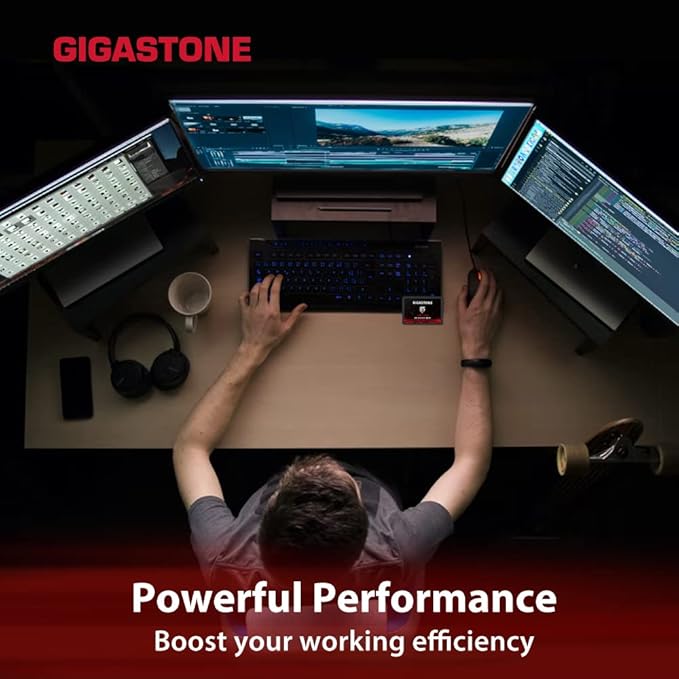 GIGASTONE SATA SSD 128GB (10-Pack) 2.5 inch SSD 520MB/s Upgrade Laptop PC Memory and Storage PS4 HDD Replacement 2.5" Internal Solid State Hard Drives SATA III SLC Cache 3D NAND Game Turbo Performance