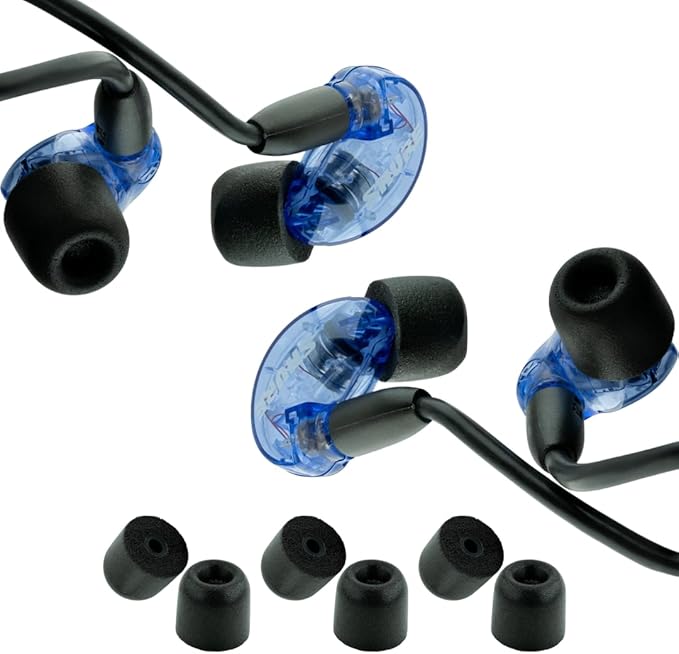 Comply 100 Core Series | Memory Foam Replacement IEM Ear Tips for Etymotic, Westone, Klipsch & More | Superior Noise Isolation, Ultimate Comfort, Secure Fit | Oval, Black, Small (3 Pairs)