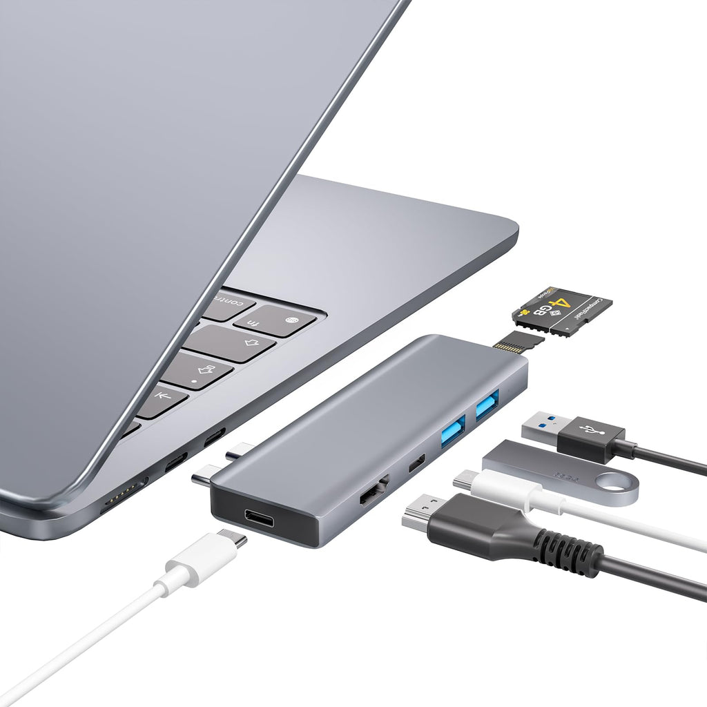 USB C Hub, 7 in 2 USB C Adapter Thunderbolt 4 HDMI MacBook Air Pro M1-M4