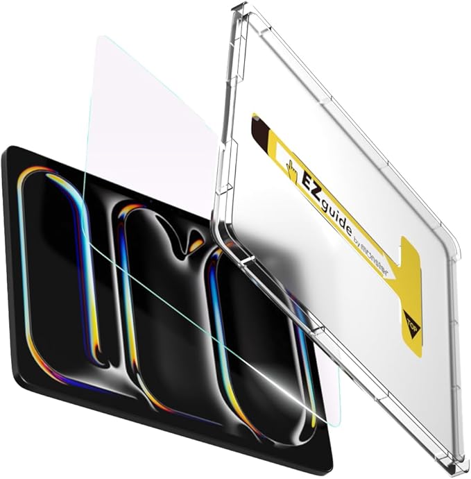 BELLEMOND Tempered Glass Screen Protector designed for iPad Pro 13" (M5, 2025/M4, 2024) - Anti Blue Light filter「EZ Guide」Alignment Kit for Flawless Installation, 10H Hardness - Designed in Japan