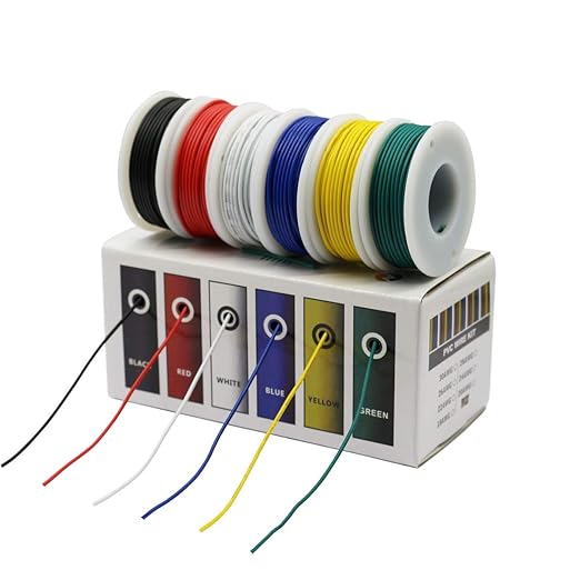 Hook up Wire Kit (Stranded Wire Kit) 28 Gauge 6 Colors 32.8 feet Each Electrical Wire 28 AWG PVC Wire