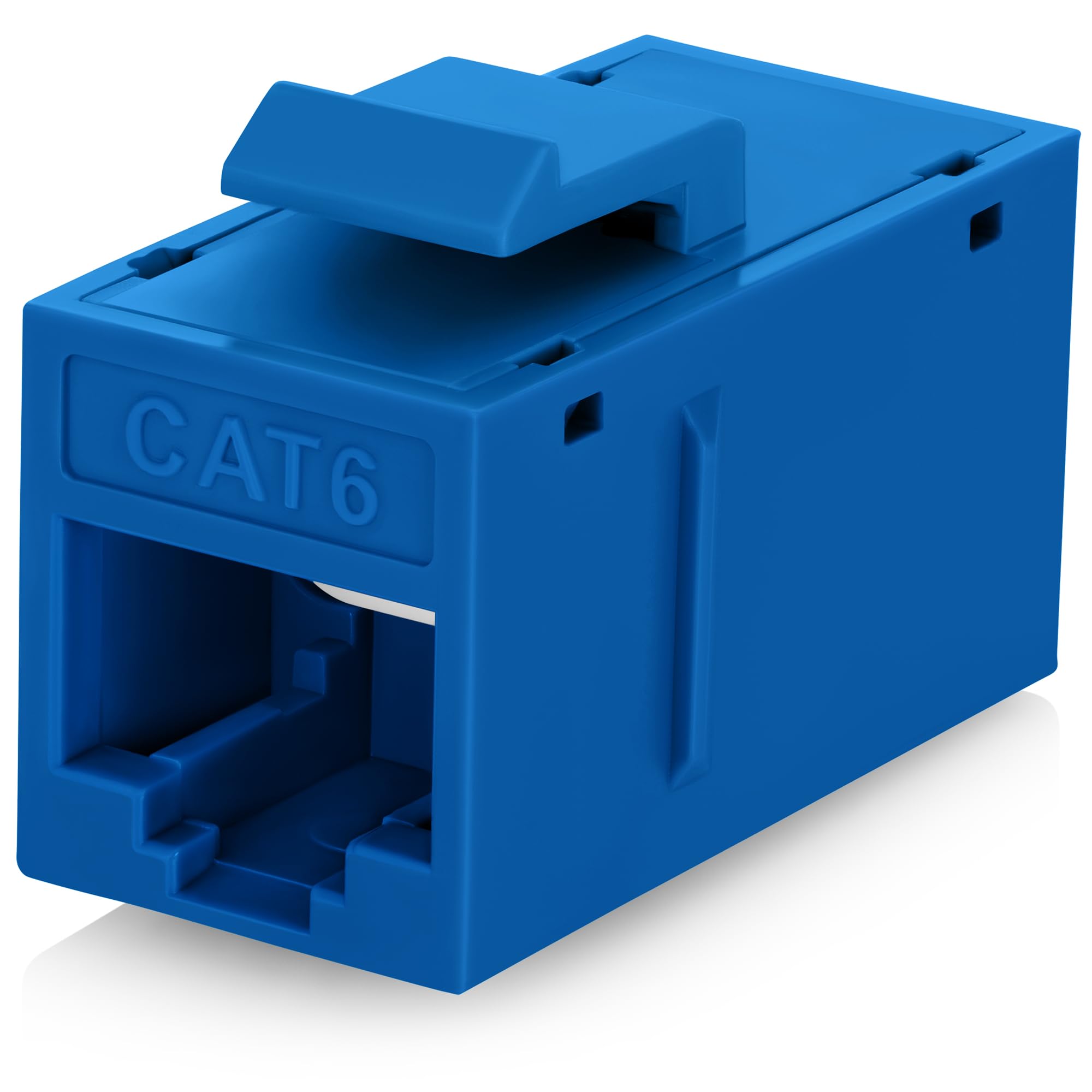 Everest Cat6 RJ45 Keystone Coupler (6-Pack) in Blue - RJ45 Coupler - Cat 6 Couplers - Female to Female Cat6 Keystone Jacks - Ethernet Couplers - Ethernet Cable Extender