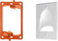 BestMounts - 1 Pack In Wall Cable Management Kit - Recessed Wall Plate Cable Pass Through Pair with Single Gang Low Voltage Mounting Bracket - TV Cord Hider for Wall Mounted TV ETL Listed