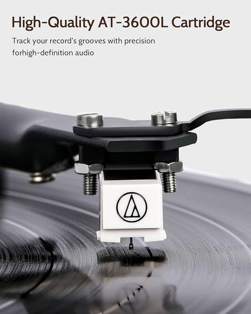 1 BY ONE Bluetooth Turntable HiFi System with 36 Watt Bookshelf Speakers