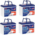 4 Pack 12V 100Ah Group24 Mini LiFePO4 Battery, Grade A Battery Cells, 100A BMS, Up to 15000 Cycles, 5120Wh(4 Pack in Parallel) Lithium Battery for RV, Van, Trolling Motor & Solar System