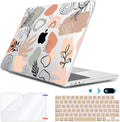 Compatible with 2025 2024 2023 2022 MacBook Air 13.6 inch Case M4 A3240 M3 A3113 M2 A2681 with Touch ID, Plastic Hard Shell Case&Keyboard Cover&Screen Protector&Webcam Cover, Abstract Leaf