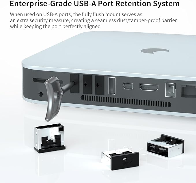 100PCS USB Metal Port Lock Blocker with 10 Keys - Secure USB-A Port Protector for PC/Laptop, Anti-Theft Data Security Lock, Dust & Moisture Proof Cover, Removable Type-A Connector Black