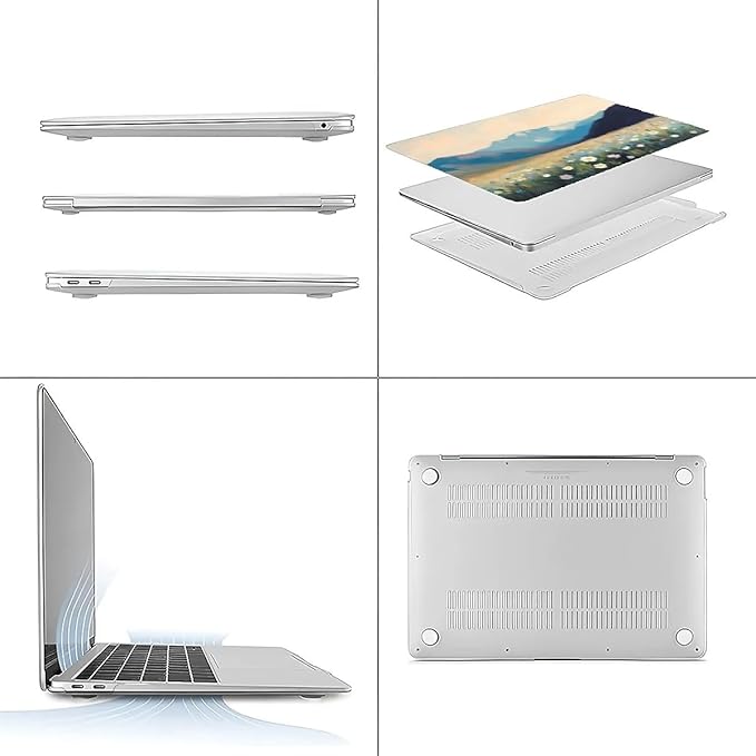 Compatible with MacBook Air 13.3 13.6 Inch Case 2022 2021 2020 2019 Plastic Hard Shell Case Cover,13.6 Air (A2681) M2 2022, Wildflowers and Mountains