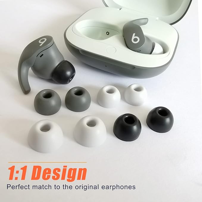 Silicone Earbuds Tips for Beats Fit Pro/Beats Studio Buds Ear Tips Replacement for Beats Earbuds 6 Pairs LMS Gray White