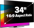 Upgraded HD Computer Privacy Screen 34 inch, Monitor Privacy Screen for 21:9 Widescreen Removable Anti Glare Computer Shield Cover and Blue Light UV-Blocking Filter