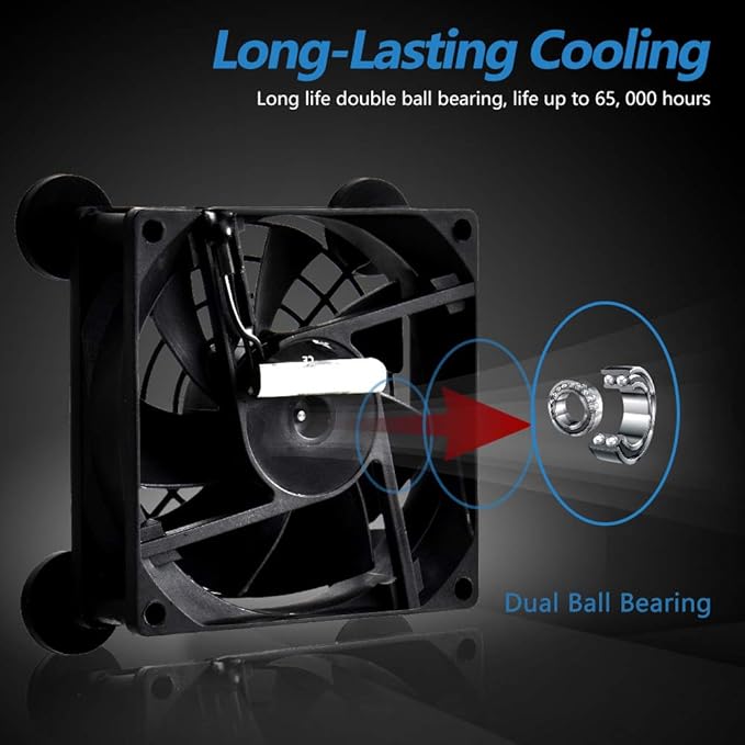 Quiet 80mm USB Fan, 5V USB Portable Cooling Fan for Flat Panel Xbox DVR PlayStation Router TV Receiver Computer Cabinet Cooler