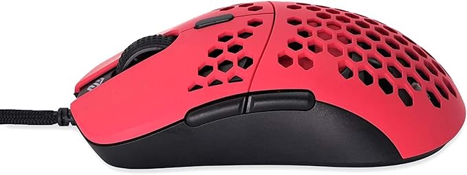 G-Wolves Hati HTM/HT-M Medium 56g Ultra Lightweight Honeycomb Wired Gaming Mouse, PixArt 3389 Sensor 16000 DPI, 6 Programmable Buttons, Low Latency, for PC/Mac (Faze Red)