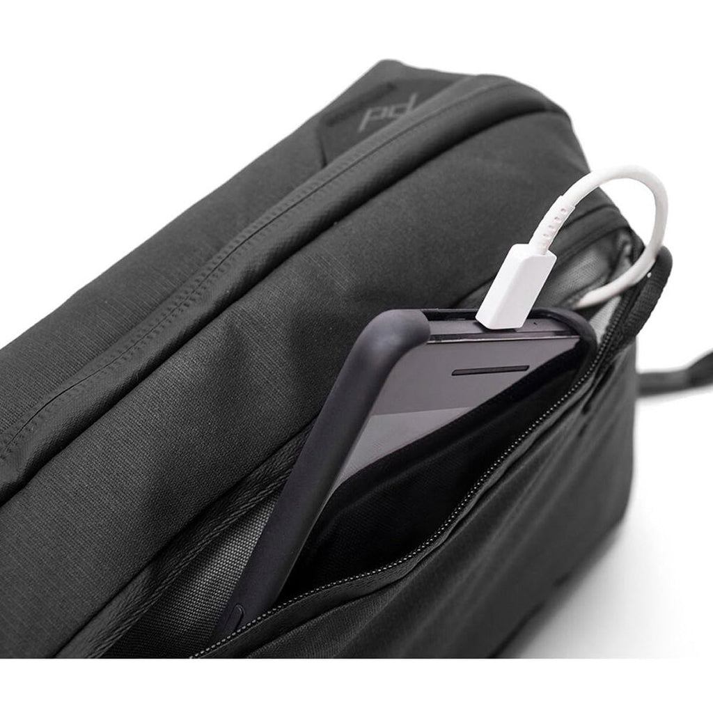 Peak Design Tech Pouch, Black, Electronics Organizer for Travel or Everyday Carry, Origami-Style Storage, Cable Pass-Through, Weatherproof Recycled Nylon, Gear Carry Bag for Men and Women