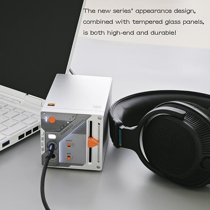 SMSL DS200 Headphone Amp DAC Bluetooth 5.1 Dual CS43131 Chip DAC Amp 3.5mm/4.4mm Balanced HP MQA/MQA-CD Full Decoder XMOS XU-316 32bit/768kHz DSD256 USB/Optical/Coaxial Input for PC Home Audio DAC