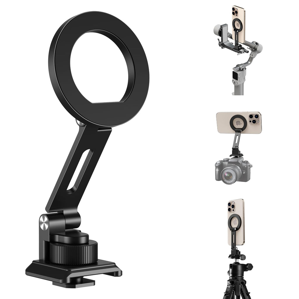 elitehood Magnetic Phone Tripod Mount, Magsafe iPhone Cold Shoe Arca Mount