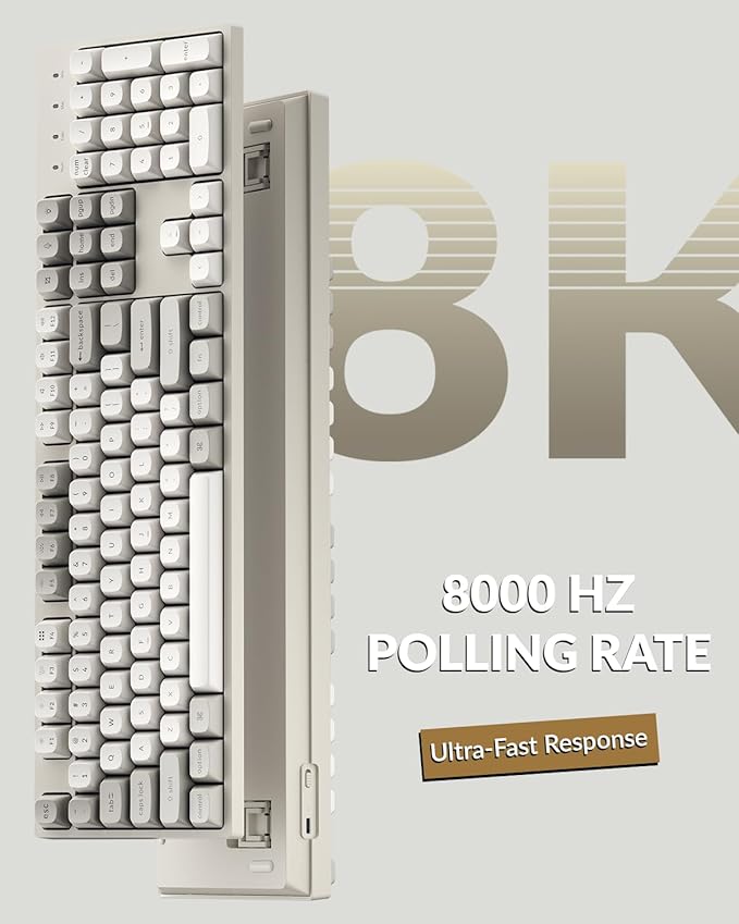 Keychron C2 Pro Wired Mechanical Keyboard with 8K Hz Polling Rate, Full Size Custom RGB Backlit Hot-Swappable, Non-Shine Through PBT Keycaps Compatible with Mac Windows Linux (Silent Banana Switch)
