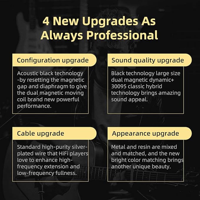 KZ ZSN Pro X in Ear Monitor Earphone 1BA 1DD Hybrid Dynamic Dual Driver IEM Wired Earbuds HiFi Sport Gaming Headphones Compatibility for Phone Computer Tablet