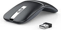 WFB Wireless Arc Mouse for Laptop,Bluetooth USB Rechargeable Computer Mice,Rotatable Rotating Ultra Slim,3 DPI for Desktop PC MacBook Pro Chromebook Lenovo Device Travel