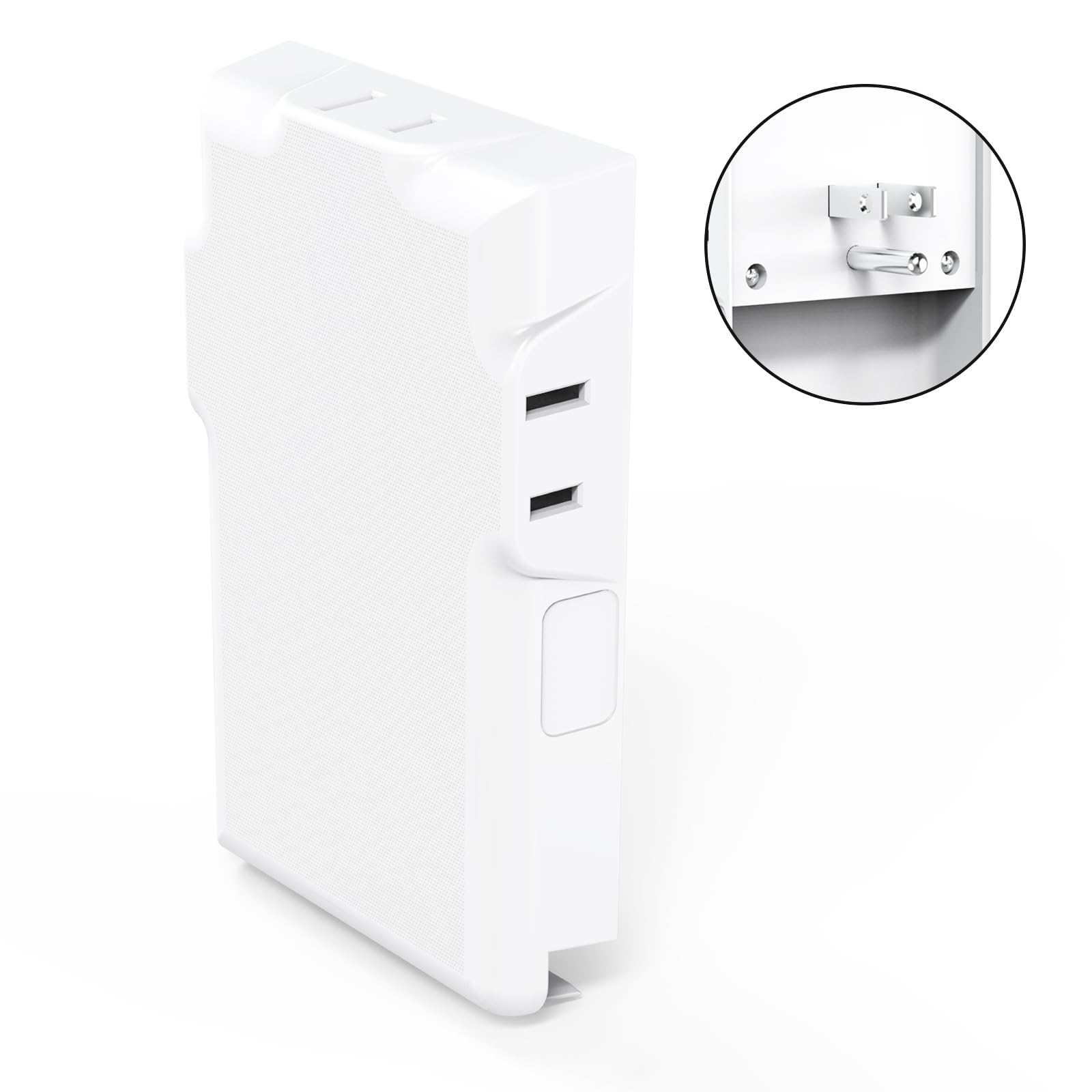 Power Strip Surge Protector with Outlet Cover, 6 AC Outlets Surge Protection, 4 USB Ports, 5ft Extension Cord, Wall Mount Flat Plug for Indoor Home Office Kitchen, White