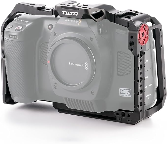 Tilta Camera Cage for BMCC 6K | Compatible with Black Magic Design Cinema Camera 6K Cold Shoe/Arri Rosette/NATO Rail | (Full Camera Cage)
