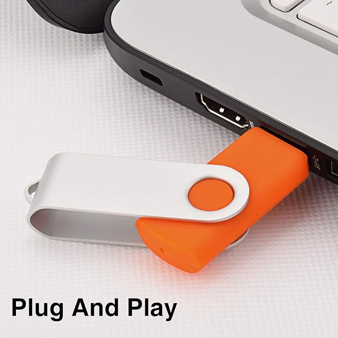 KOOTION 32 GB USB Flash Drive 32 gb Flash Drive 10 Pack Thumb Drive Memory Stick Pen Drive Keychain Design, Orange