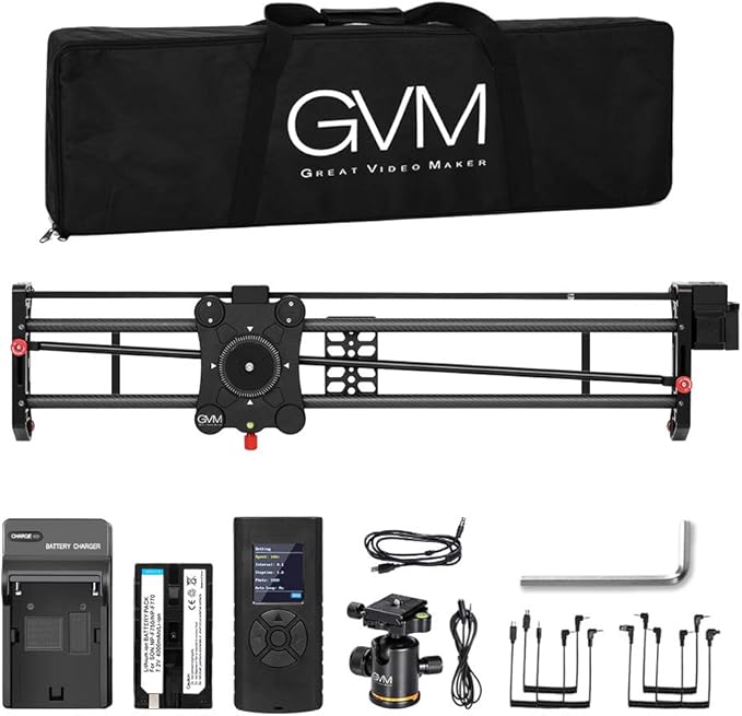 GVM Motorized Camera Slider, 48"/120CM Carbon Fiber Camera Slider with Time-Lapse Photography, Automatic Round Trip, Tracking Shooting and 120 Degree Panoramic Shooting, with Remote Controller