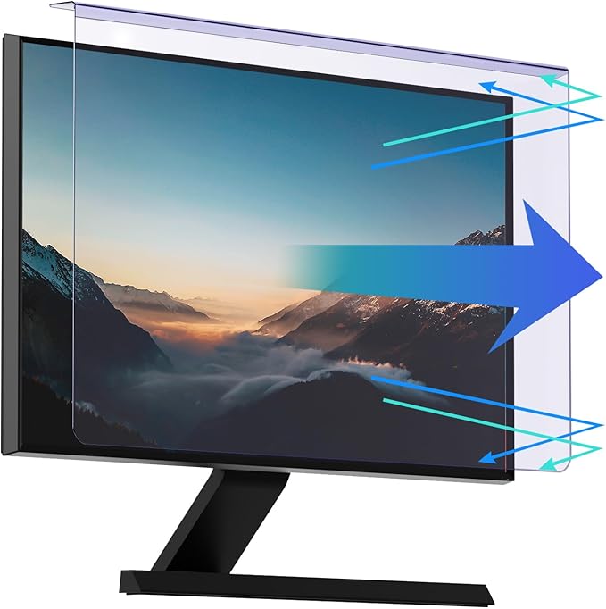 RedANGEL Anti Blue Light Screen Protector for 27 Inches Computer Monitor Hanging Type Blue Light Blocking Filter Anti Scratch Eye Protection Shield for Desktop Computer (BL HT 27 Inches)
