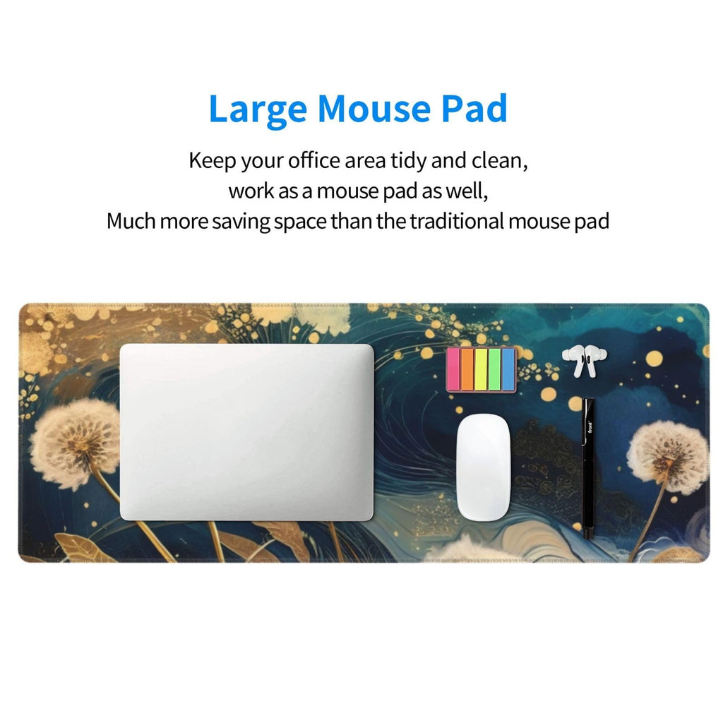 Gaming Mouse Pad, Large Non-Slip Rubber Base Mousepad, Keyboard Mouse Mat, Desk Pad with Stitched Edges, 31.5x11.8inch, Abstract Dandelion