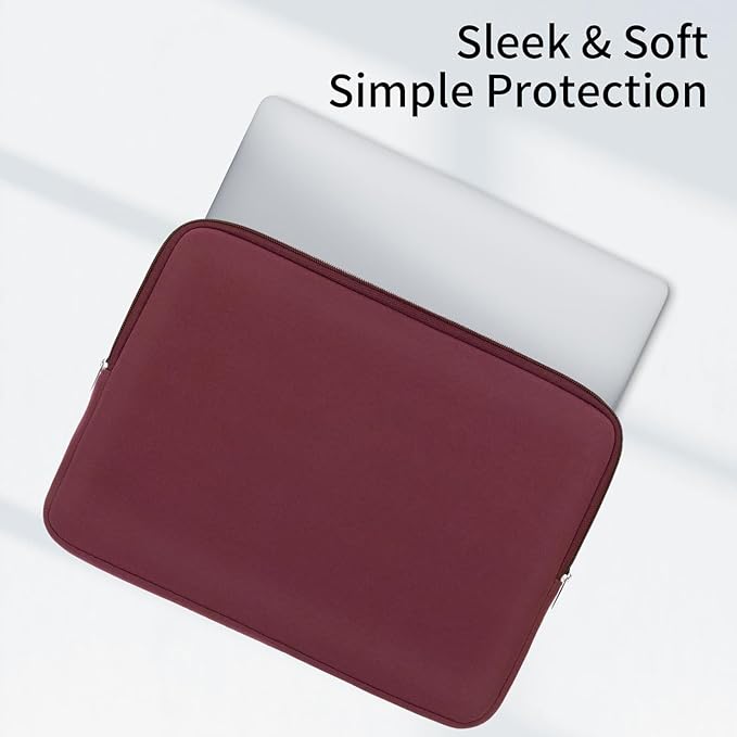 RAINYEAR 16 Inch Laptop Sleeve Protective Soft Case Padded Zipper Cover Specially Compatible with 16" MacBook Pro/Max M1 M2 M3 M4 A2141 A2485 A2780 A2991 A3403 A3186 (Red, Upgraded Version)