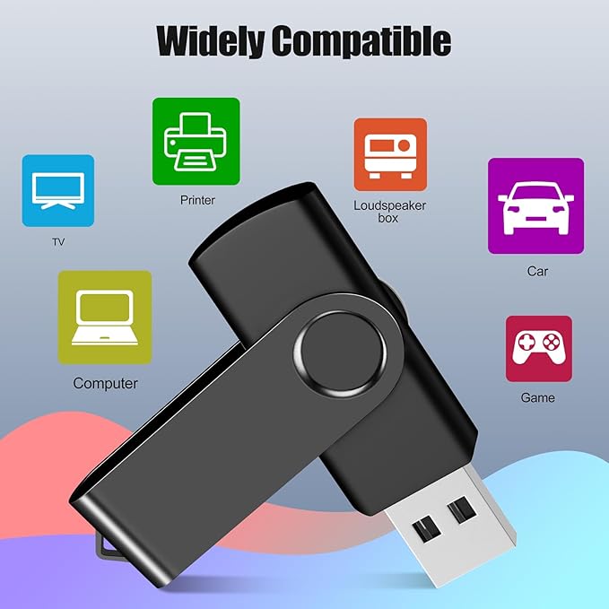 EASTBULL USB Flash Drive Bulk 8GB 200 Pack with Lanyards USB 2.0 Thumb Drive Bulk Memory Stick Swivel Pen Drive for Storage and Backup 8GB 200 Pack