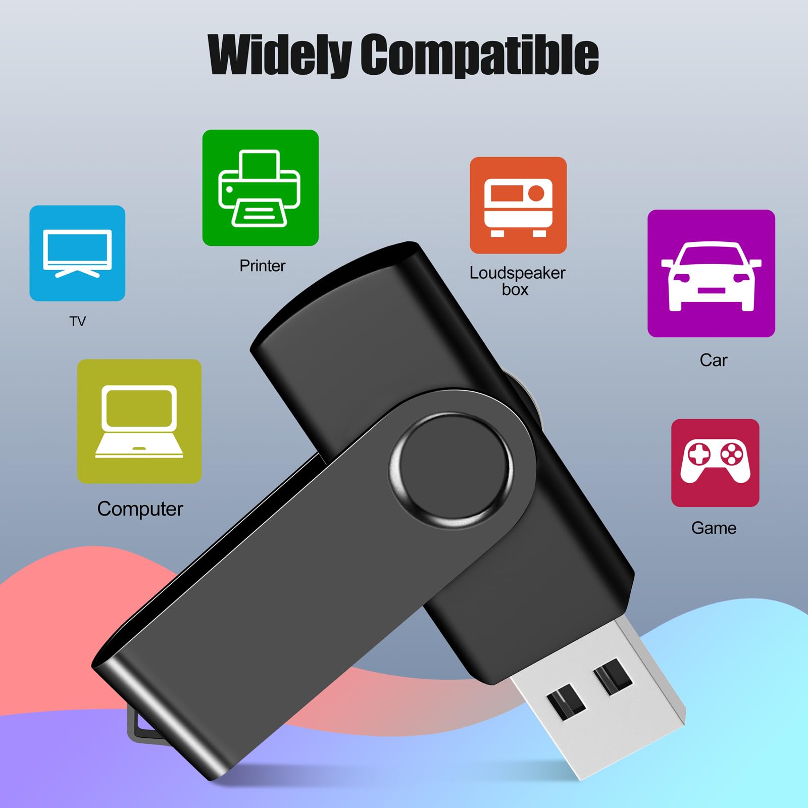 32GB 20-Pack USB Flash Drives Bulk EASTBULL USB 2.0 Thumb Drive,Black