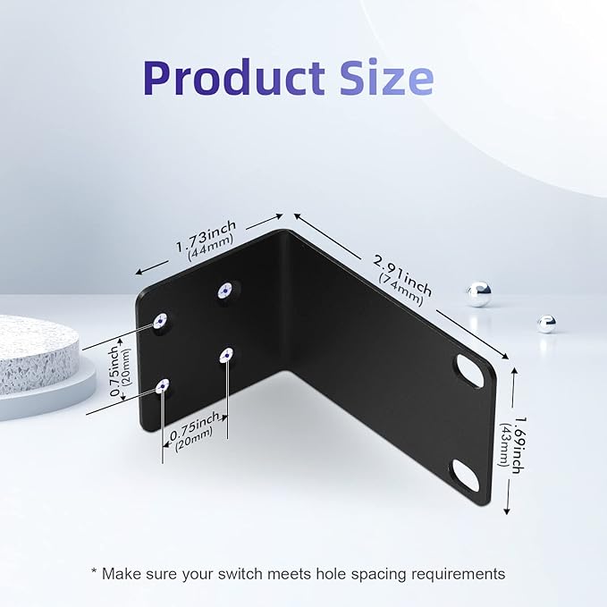 Universal Rack Mount Kit 1U Rack Ears for NETGEAR Series Switches (JGS/MS/RPS/SRX/XS/XSM/FS Series)