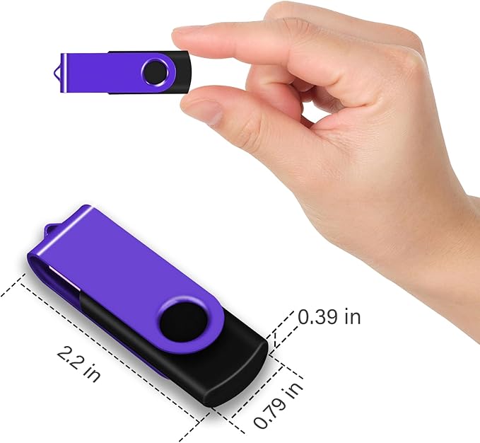 EASTBULL 4GB USB Flash Drive 50 Pack with Lanyards - USB 2.0 Jump Drive for Storage and Backup - Purple 50PCS