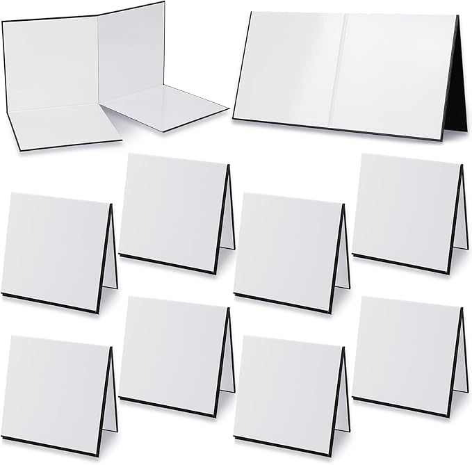 Zhanmai 10 Pcs Blank Game Board 18 x 18 Inches Quad Fold Dry Erase Make Your Own Game Board Folding Cardboard for School Classroom DIY Games Entertainment Activities
