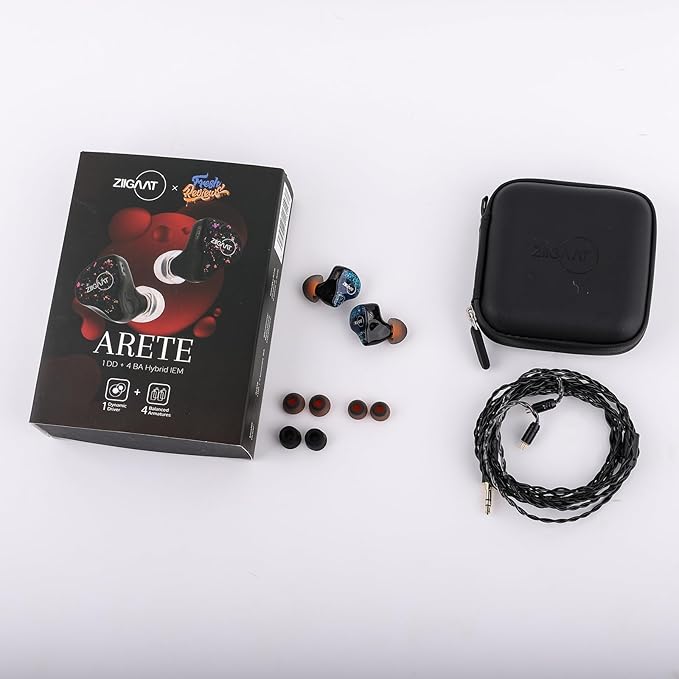 Linsoul ZiiGaat x Fresh Reviews Arete in Ear Monitor, 1DD+4BA Hybrid Earphone IEM, Wired Gaming Earbuds, Studio Monitor Tunning, with Detachable IEM Cable for Musician Audiophile (Blue)