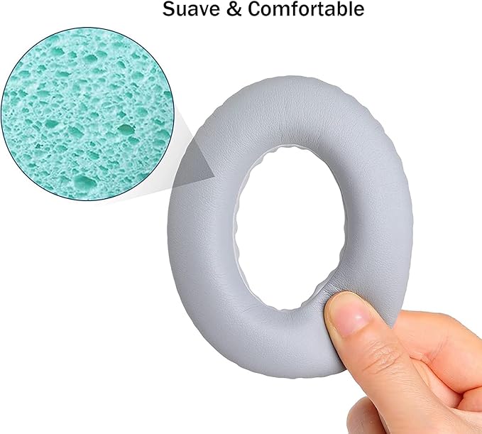 Ear Pads for Bose QuietComfort 35 ii/QC35/QC25/QC2/QC15/Ae2/Ae2i/Ae2w, Thickened Soundproof Sponge, Ear Pads with Softer Leather Replacement Earpads Cushions for Bose (Grey)