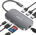 USB C Hub, 9-in-1 Type C Hub with Ethernet Port, 4K USB C to HDMI, 2 USB 3.0 Ports,1 USB 2.0 Port, USB-C Power Delivery, Portable for Mac Pro and Other Type C Laptops