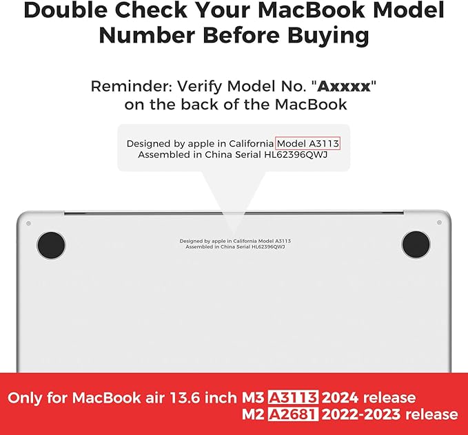 iCasso for MacBook Air 13 inch Case 2025 2024-2022 Release M4 A3240 M3 A3113 A2681 M2 with Liquid Retina Display, Hard Plastic Shell for Mac Air 13.6, TPU Keyboard Cover&Screen Protector, Weeds Clear