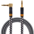 Aux Cord, Audiophile 3.5mm Stereo Audio Cable [0.75m (2.5 Feet), Silvered-Plated Copper core, Right Angle] Unbreakable and Great for Laptop, Tablets,Headphones, Cars and More.