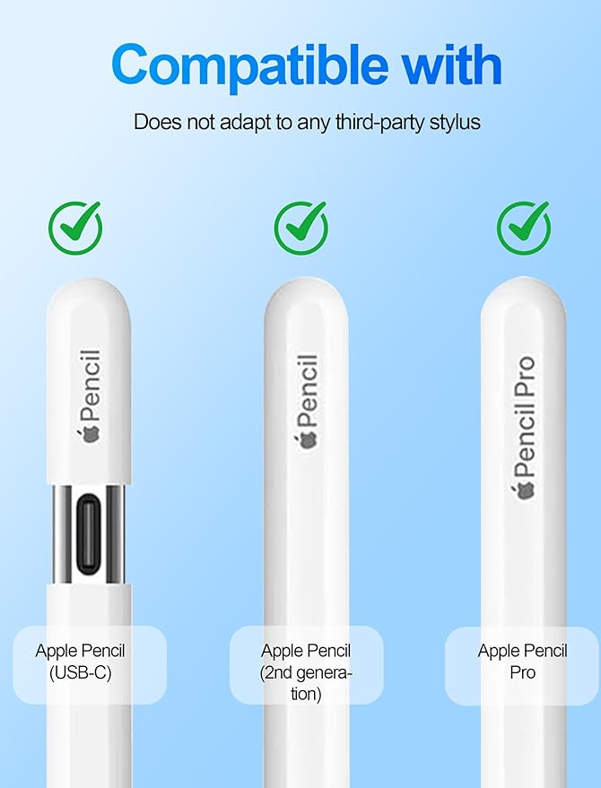 Replacement Tips for Apple Pencil Accessories - 4 Pack Mix Replacement Pencil Tips for Apple Pencil 2nd/ 1st Gen/USB-C/Pencil Pro
